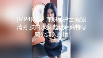 [MP4]24岁 兼职小护士 短发清秀 肤白水多 超近距离特写骚穴后入表情